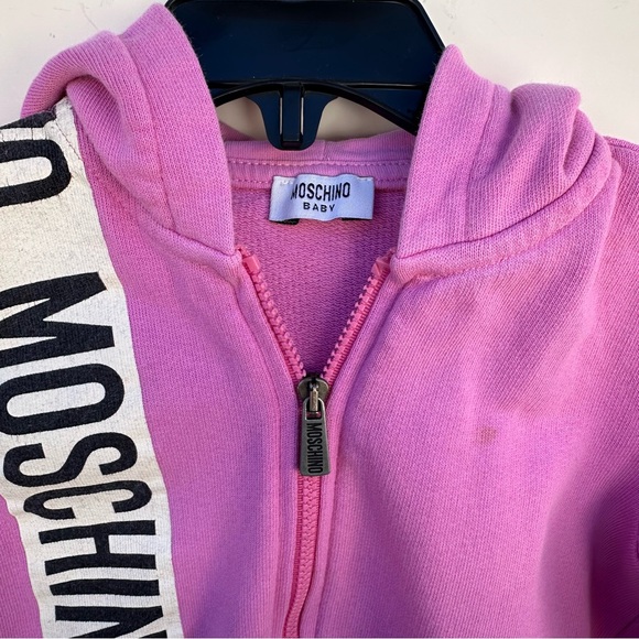 Moschino Girls Zip Up Jacket with Logo Detail - Picture 4 of 8